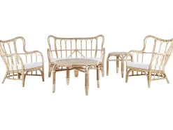 Set da giardino con tavolo 4 posti BRINDISI Rattan Naturale