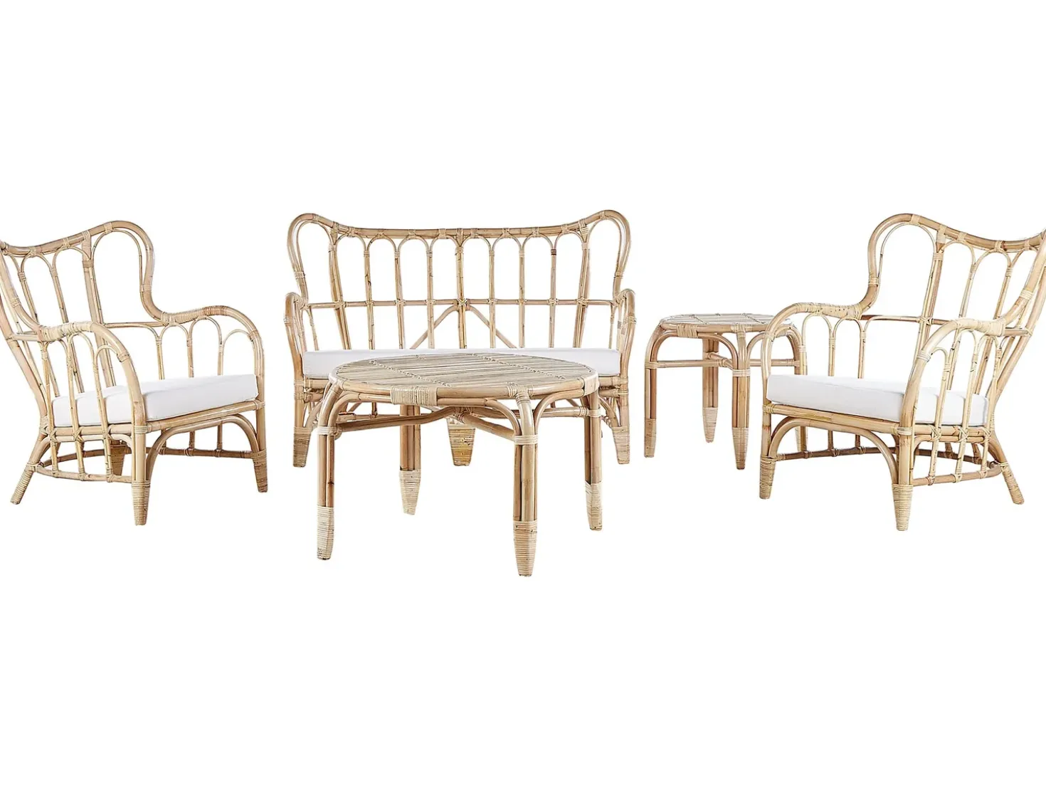 Set da giardino con tavolo 4 posti BRINDISI Rattan Naturale