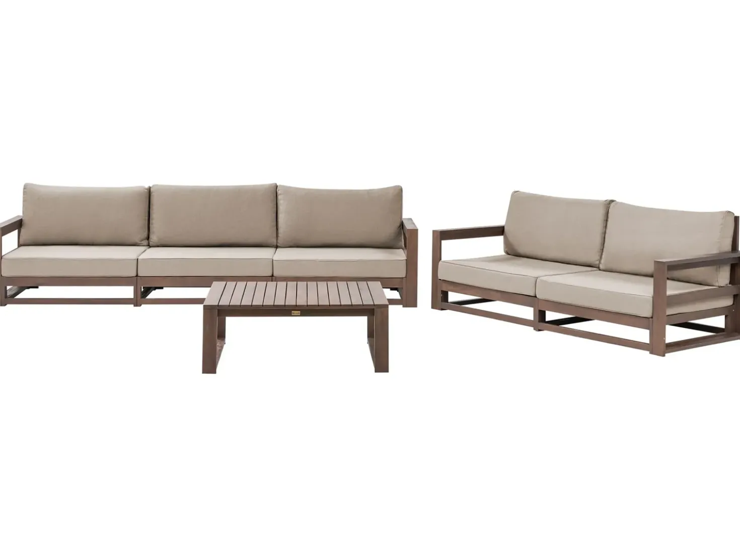 Set da giardino con tavolo 5 posti TIMOR Modulare Legno di acacia certificato Marrone scuro