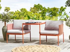 Set da giardino con tavolo 2 posti TERRACINA Metallo Arancione