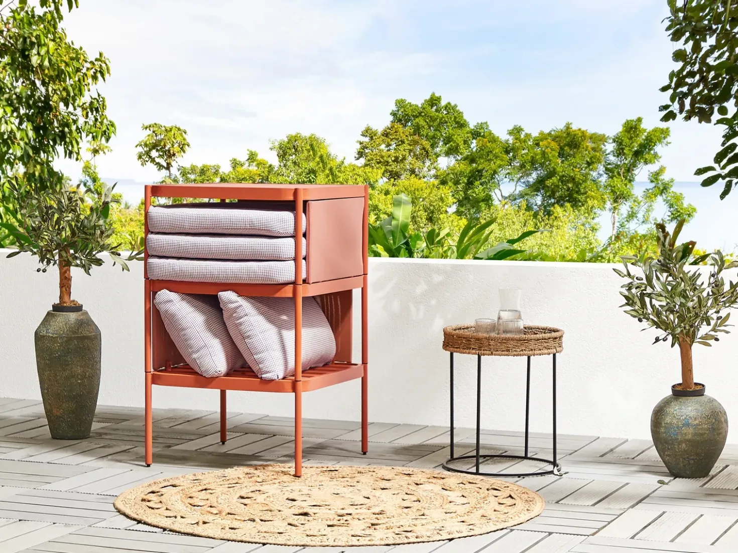 Set da giardino con tavolo 2 posti TERRACINA Metallo Arancione