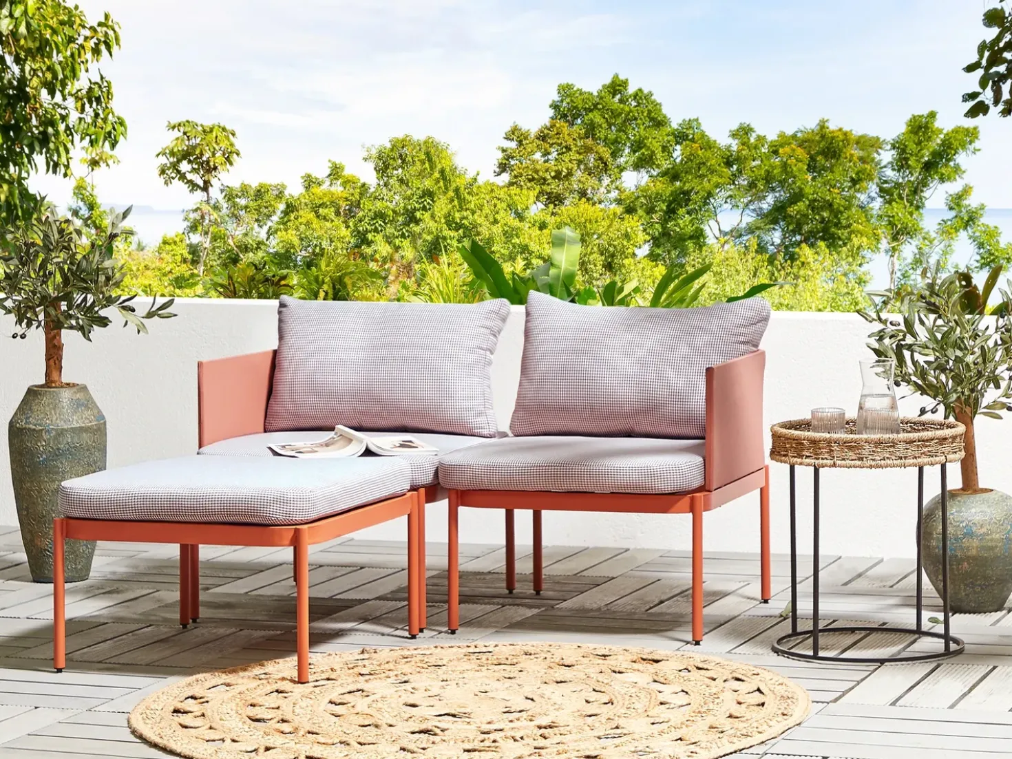 Set da giardino con tavolo 2 posti TERRACINA Metallo Arancione