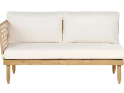 Set da giardino con tavolo 4 posti CREMONA Lato Sinistro Legno d'acacia Bianco sporco