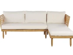 Set da giardino con tavolo 4 posti CREMONA Lato Sinistro Legno d'acacia Bianco sporco