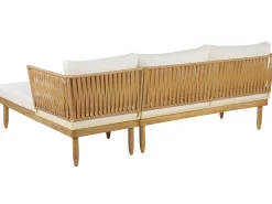 Set da giardino con tavolo 4 posti CREMONA Lato Sinistro Legno d'acacia Bianco sporco