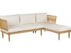 Set da giardino con tavolo 4 posti CREMONA Lato Sinistro Legno d'acacia Bianco sporco
