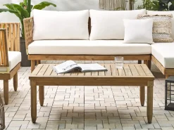 Set da giardino con tavolo 4 posti CREMONA Lato Sinistro Legno d'acacia Bianco sporco