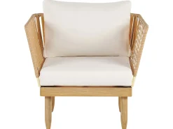 Set da giardino con tavolo 4 posti CREMONA Lato Sinistro Legno d'acacia Bianco sporco