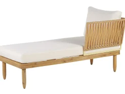 Set da giardino con tavolo 4 posti CREMONA Lato Sinistro Legno d'acacia Bianco sporco
