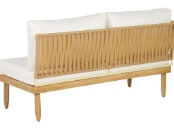Set da giardino con tavolo 4 posti CREMONA Lato Sinistro Legno d'acacia Bianco sporco