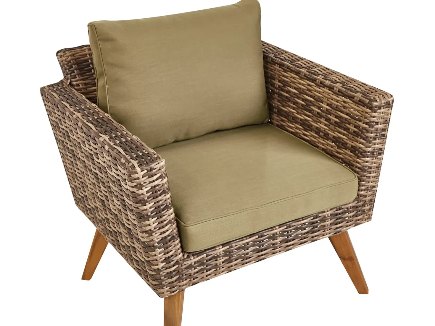 Set da giardino con tavolo 5 posti VITTORIA XL Rattan sintetico (PE) Verde oliva