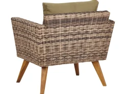Set da giardino con tavolo 5 posti VITTORIA XL Rattan sintetico (PE) Verde oliva