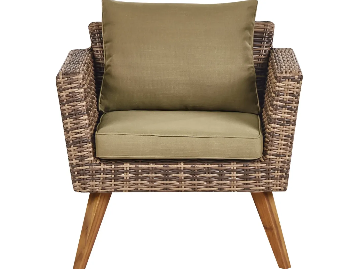 Set da giardino con tavolo 5 posti VITTORIA XL Rattan sintetico (PE) Verde oliva