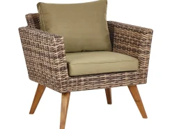 Set da giardino con tavolo 5 posti VITTORIA XL Rattan sintetico (PE) Verde oliva