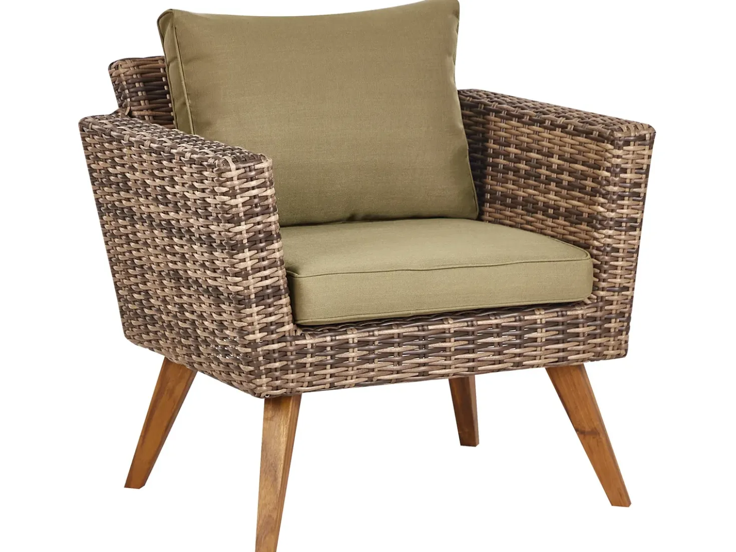 Set da giardino con tavolo 5 posti VITTORIA XL Rattan sintetico (PE) Verde oliva