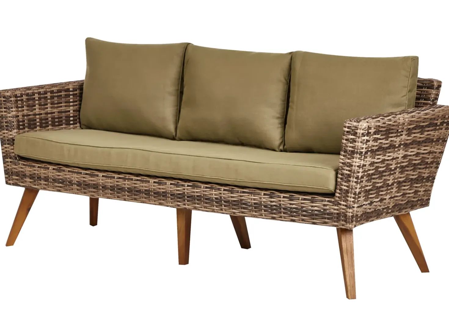 Set da giardino con tavolo 5 posti VITTORIA XL Rattan sintetico (PE) Verde oliva