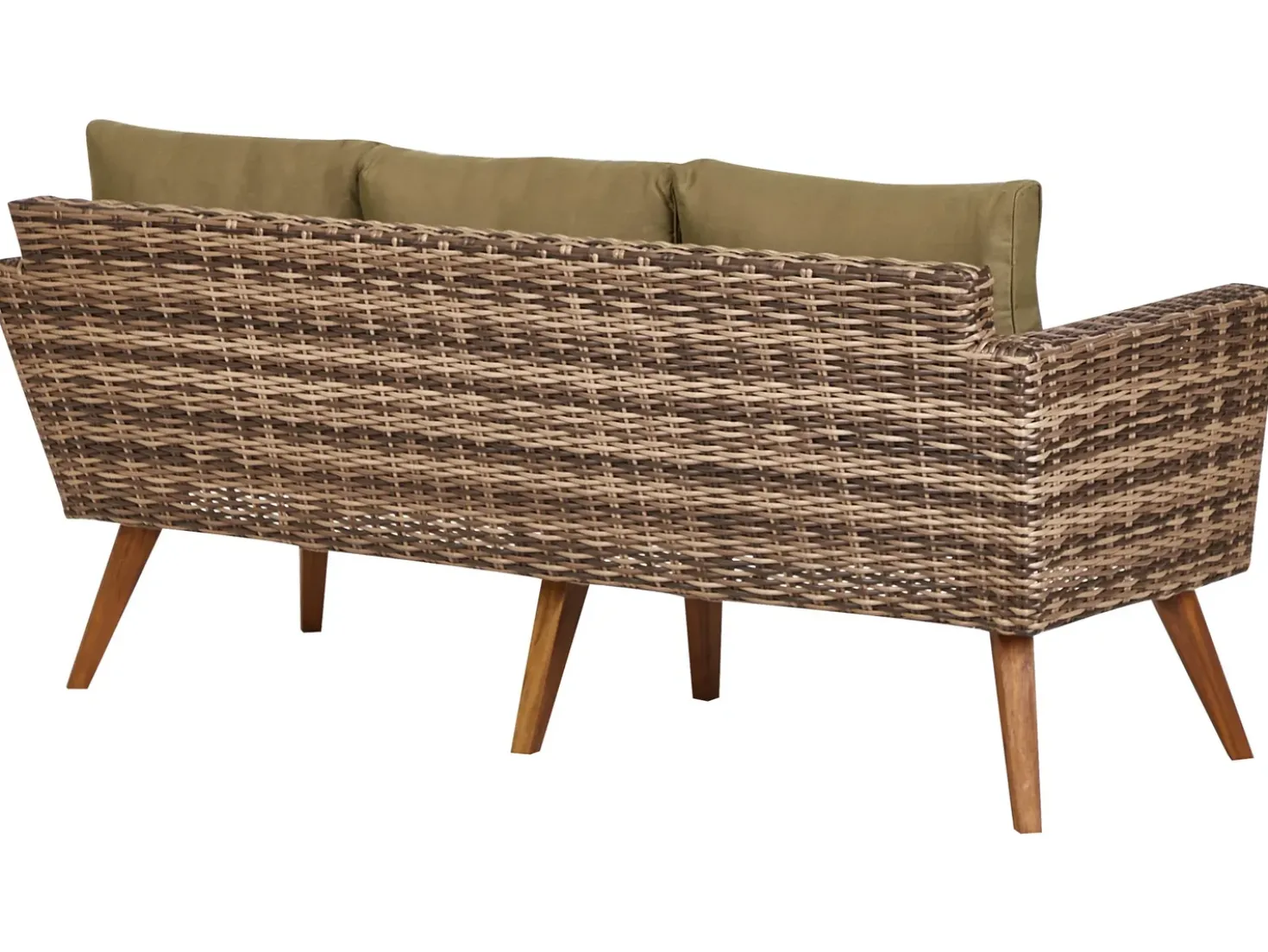 Set da giardino con tavolo 5 posti VITTORIA XL Rattan sintetico (PE) Verde oliva