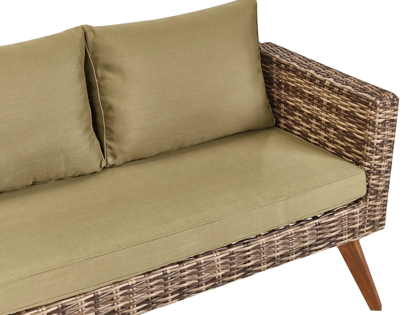 Set da giardino con tavolo 5 posti VITTORIA XL Rattan sintetico (PE) Verde oliva