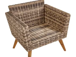 Set da giardino con tavolo 5 posti VITTORIA XL Rattan sintetico (PE) Verde oliva