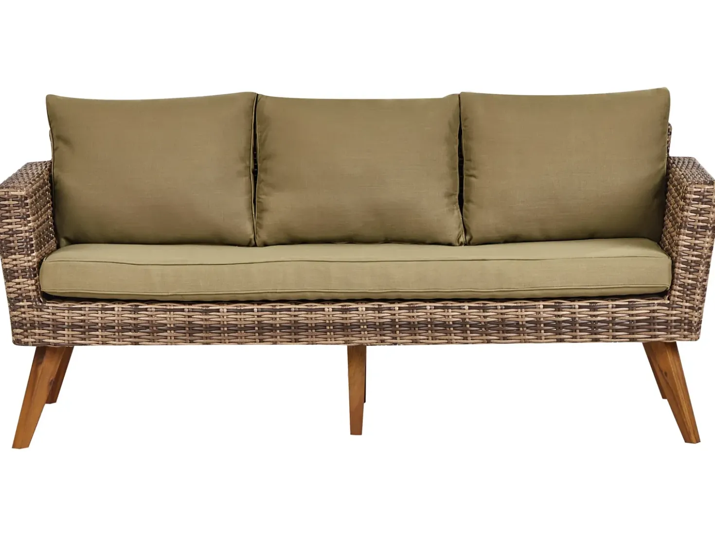 Set da giardino con tavolo 5 posti VITTORIA XL Rattan sintetico (PE) Verde oliva