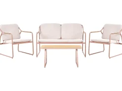 Set da giardino con tavolo 4 posti CALASCIO Metallo Beige chiaro