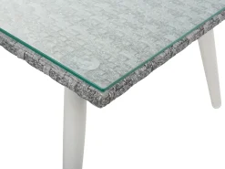 Set da giardino con tavolo 4 posti RAGUSA Rattan sintetico (PE) Bianco sporco