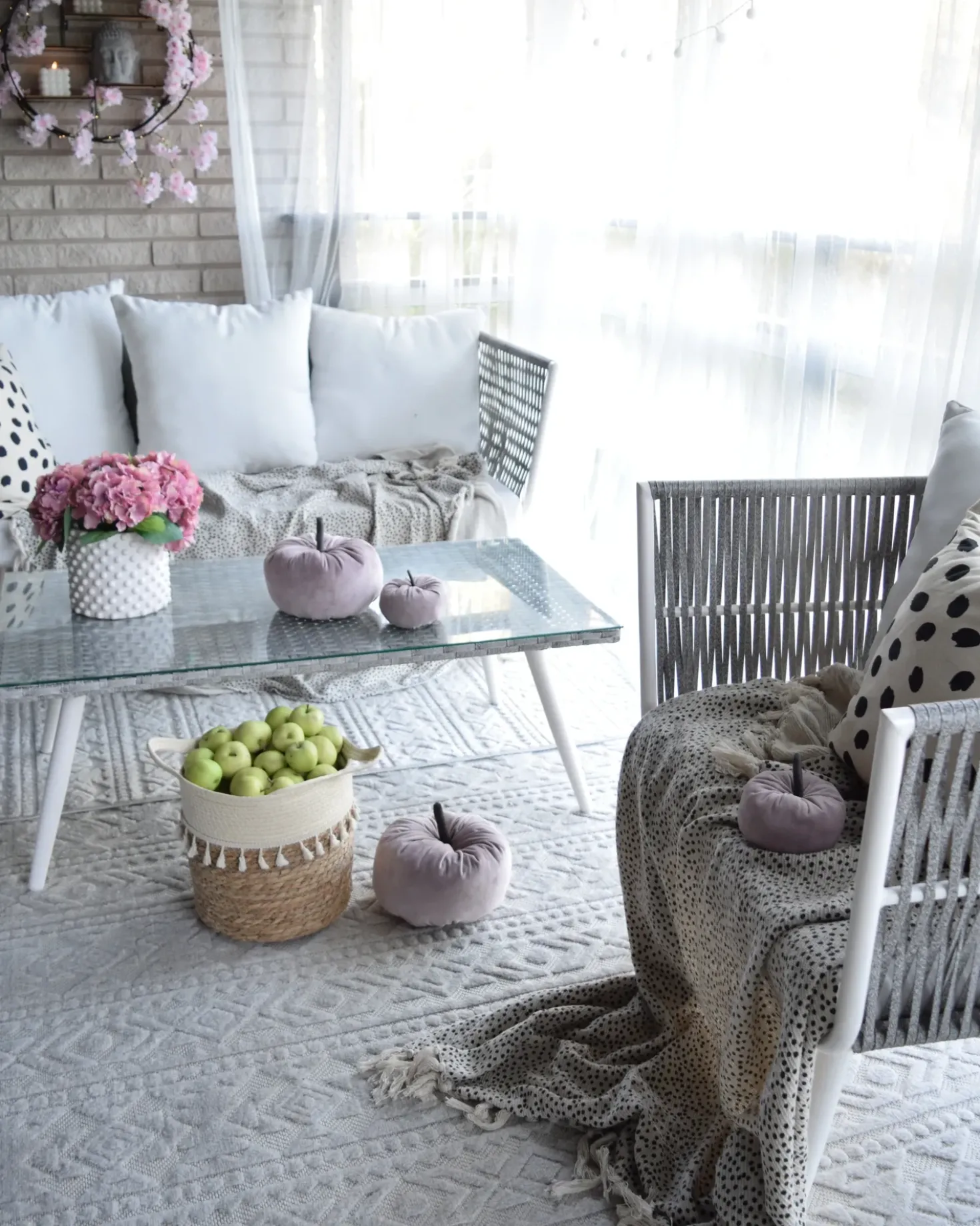 Set da giardino con tavolo 4 posti RAGUSA Rattan sintetico (PE) Bianco sporco