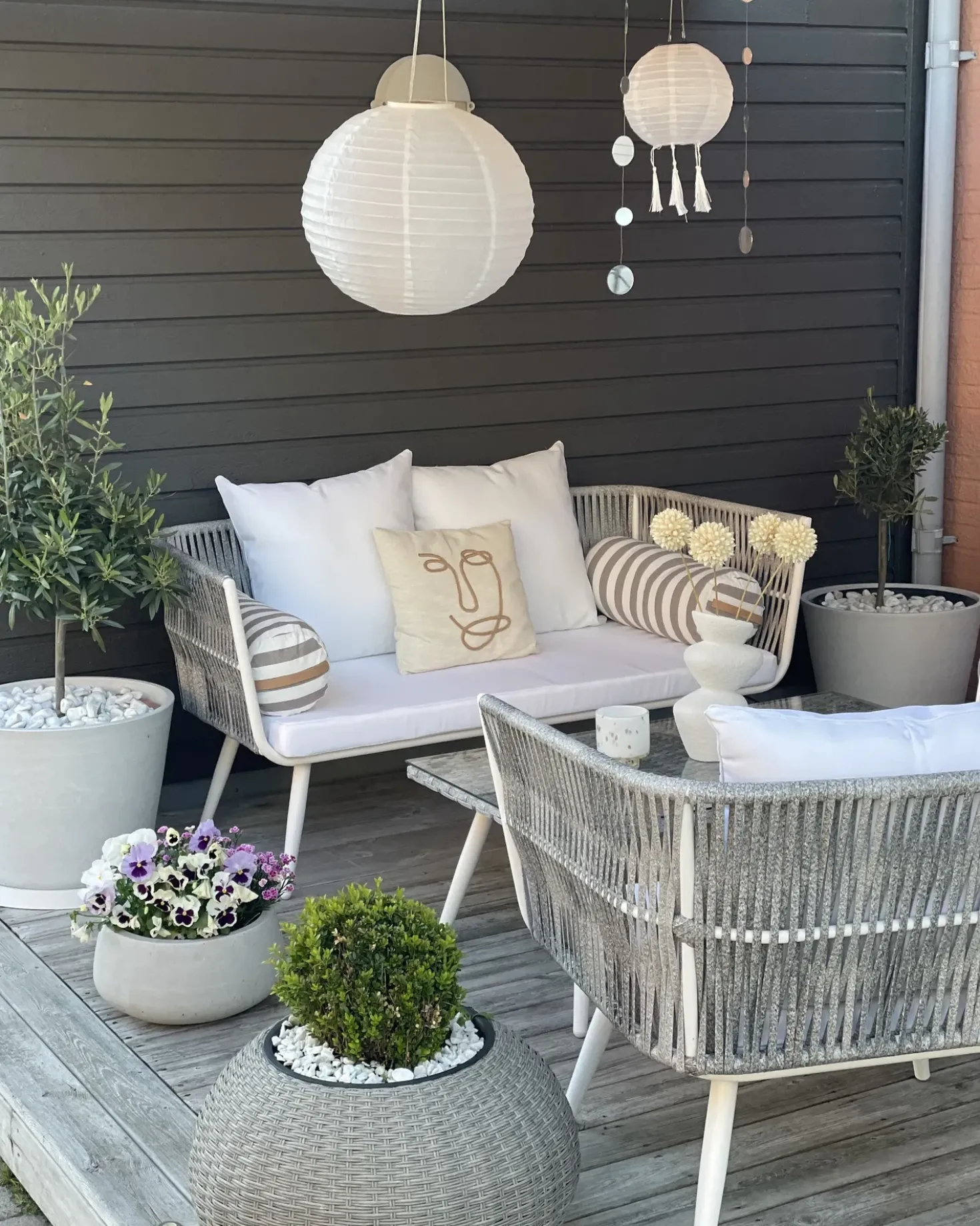 Set da giardino con tavolo 4 posti RAGUSA Rattan sintetico (PE) Bianco sporco
