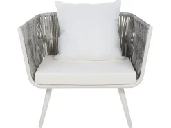 Set da giardino con tavolo 4 posti RAGUSA Rattan sintetico (PE) Bianco sporco