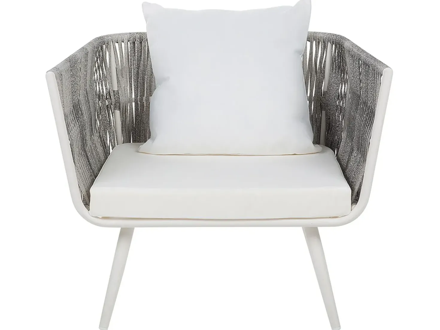 Set da giardino con tavolo 4 posti RAGUSA Rattan sintetico (PE) Bianco sporco