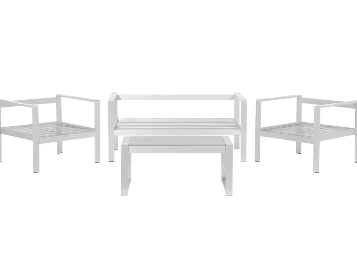 Set da giardino con tavolo 4 posti SALERNO Metallo Grigio chiaro