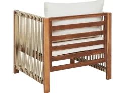 Set da giardino con tavolo 4 posti ANTRIA Legno d'acacia Beige