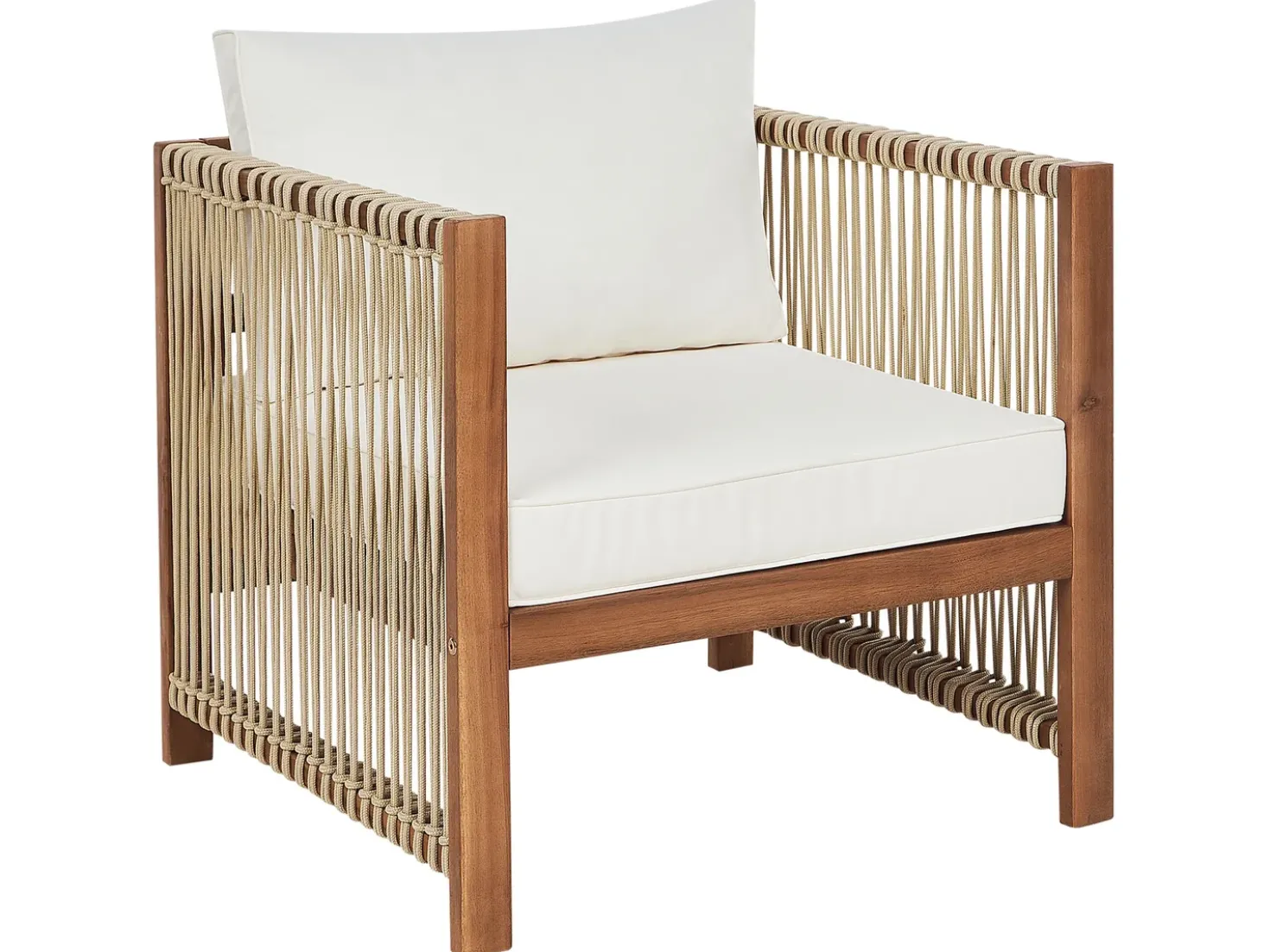Set da giardino con tavolo 4 posti ANTRIA Legno d'acacia Beige