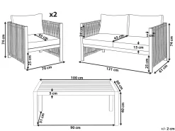 Set da giardino con tavolo 4 posti ANTRIA Legno d'acacia Beige
