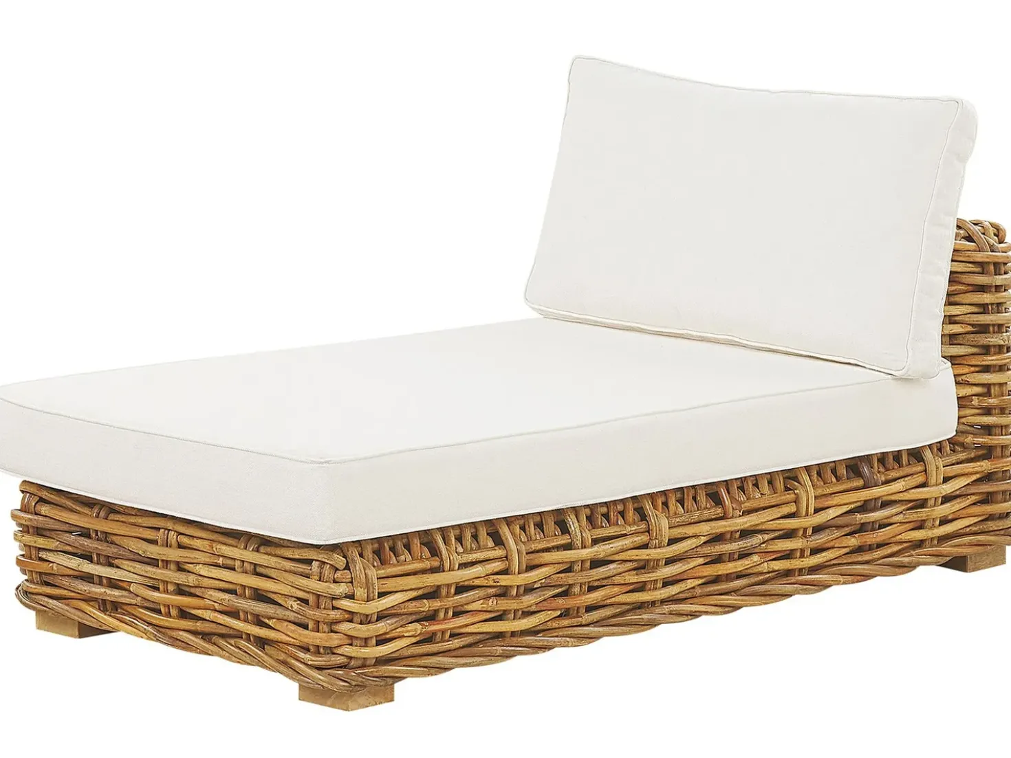 Set da giardino con tavolo 4 posti VARALLO Lato Sinistro Modulare Rattan Naturale