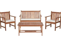 Set da giardino con tavolo 4 posti ALTIDONA Legno d'acacia Bianco sporco