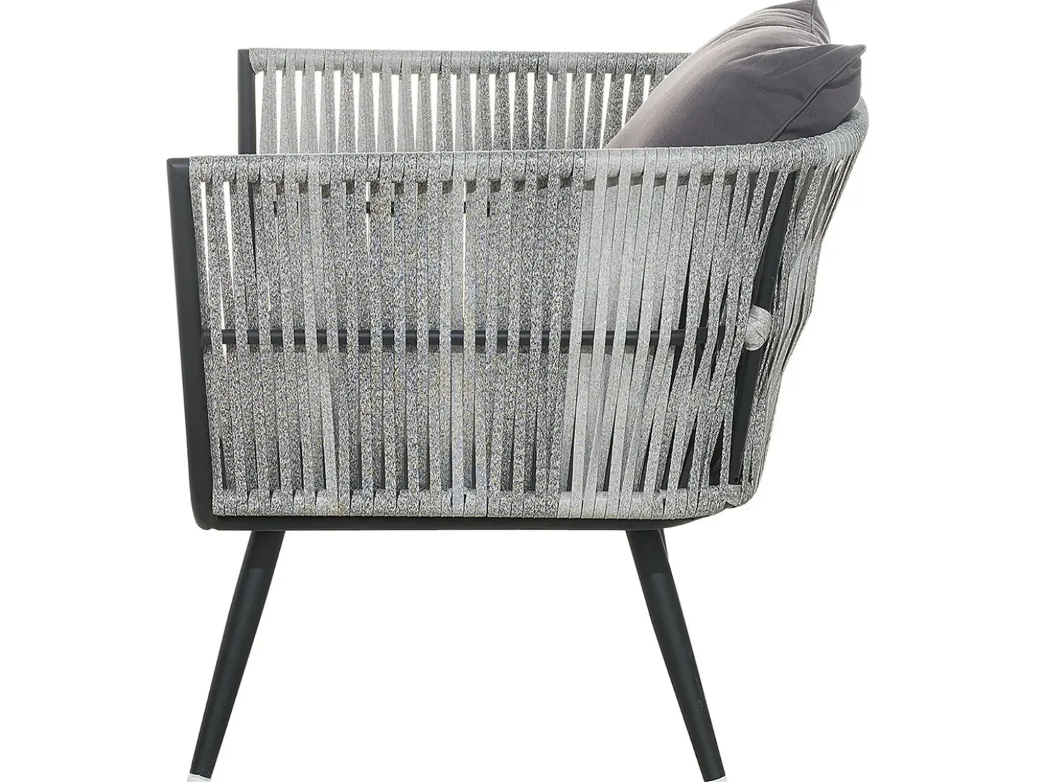 Set da giardino con tavolo 4 posti RAGUSA Rattan sintetico (PE) Grigio