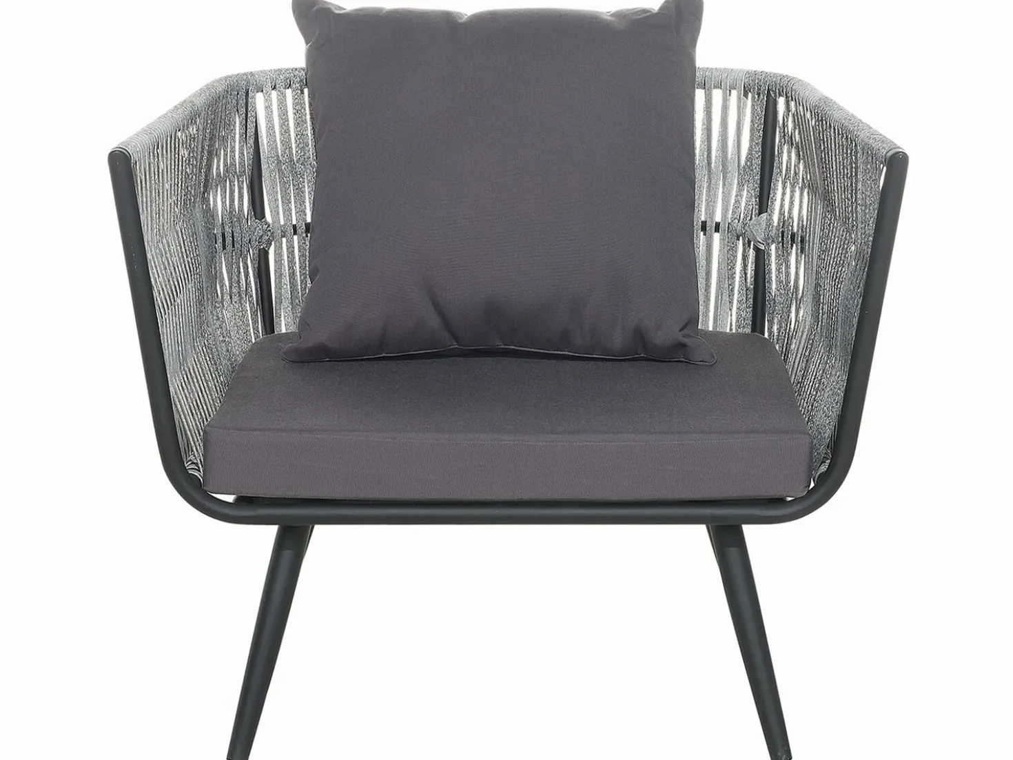 Set da giardino con tavolo 4 posti RAGUSA Rattan sintetico (PE) Grigio