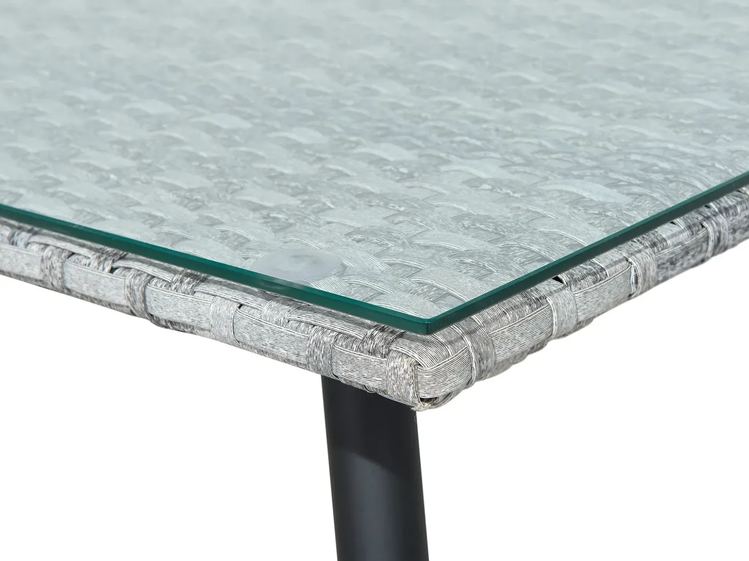 Set da giardino con tavolo 4 posti RAGUSA Rattan sintetico (PE) Grigio
