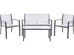 Set da giardino con tavolo 4 posti TAVOLETO Metallo Grigio