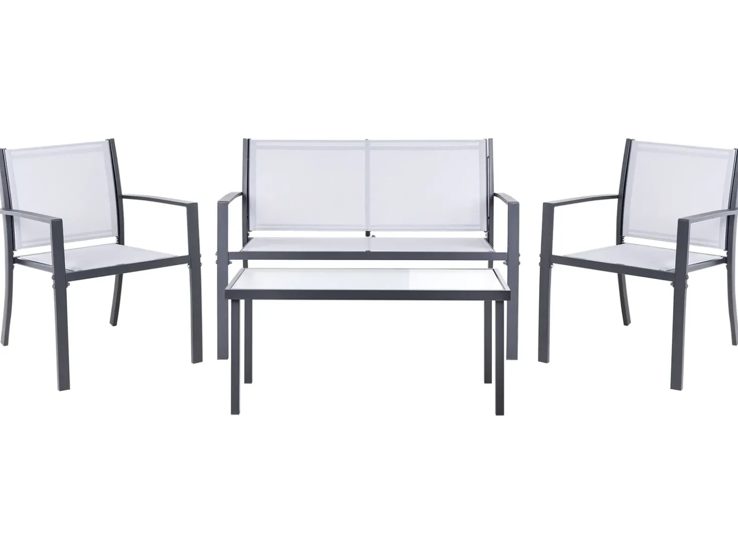 Set da giardino con tavolo 4 posti TAVOLETO Metallo Grigio