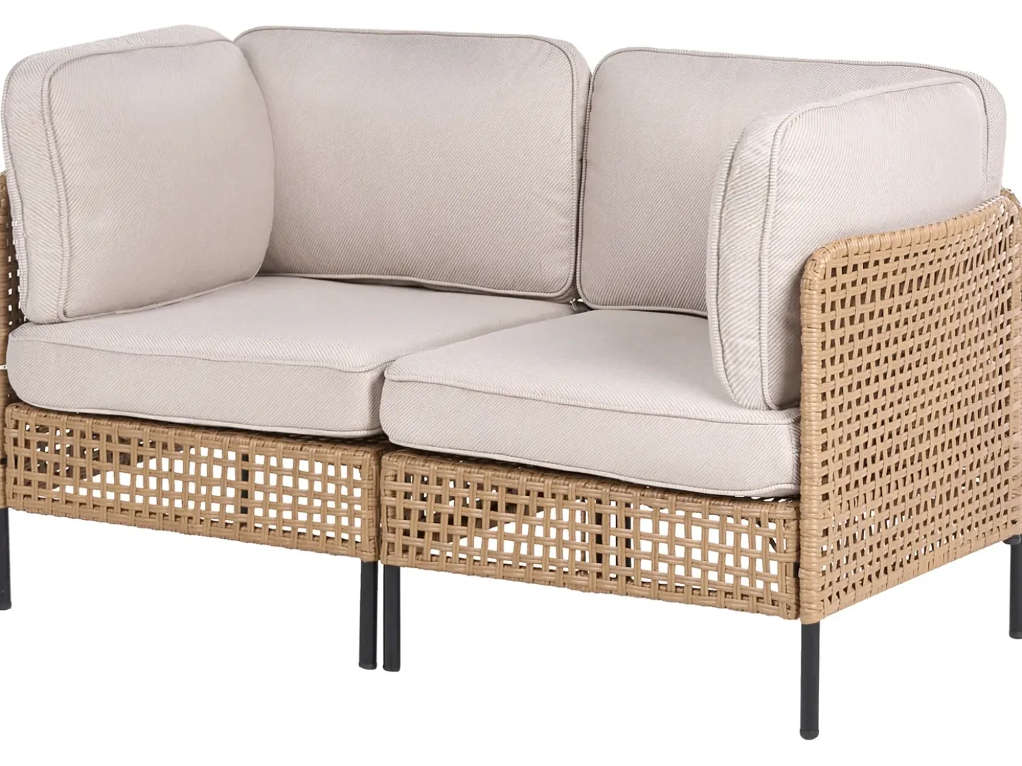Set da giardino con tavolo 6 posti OMEGANA Modulare Rattan sintetico (PE) Beige chiaro