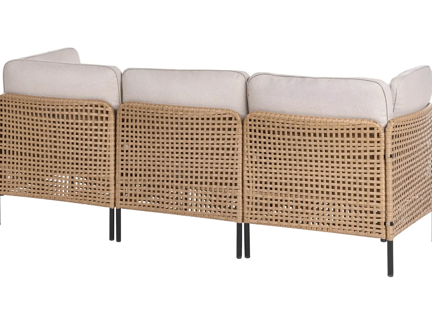 Set da giardino con tavolo 6 posti OMEGANA Modulare Rattan sintetico (PE) Beige chiaro