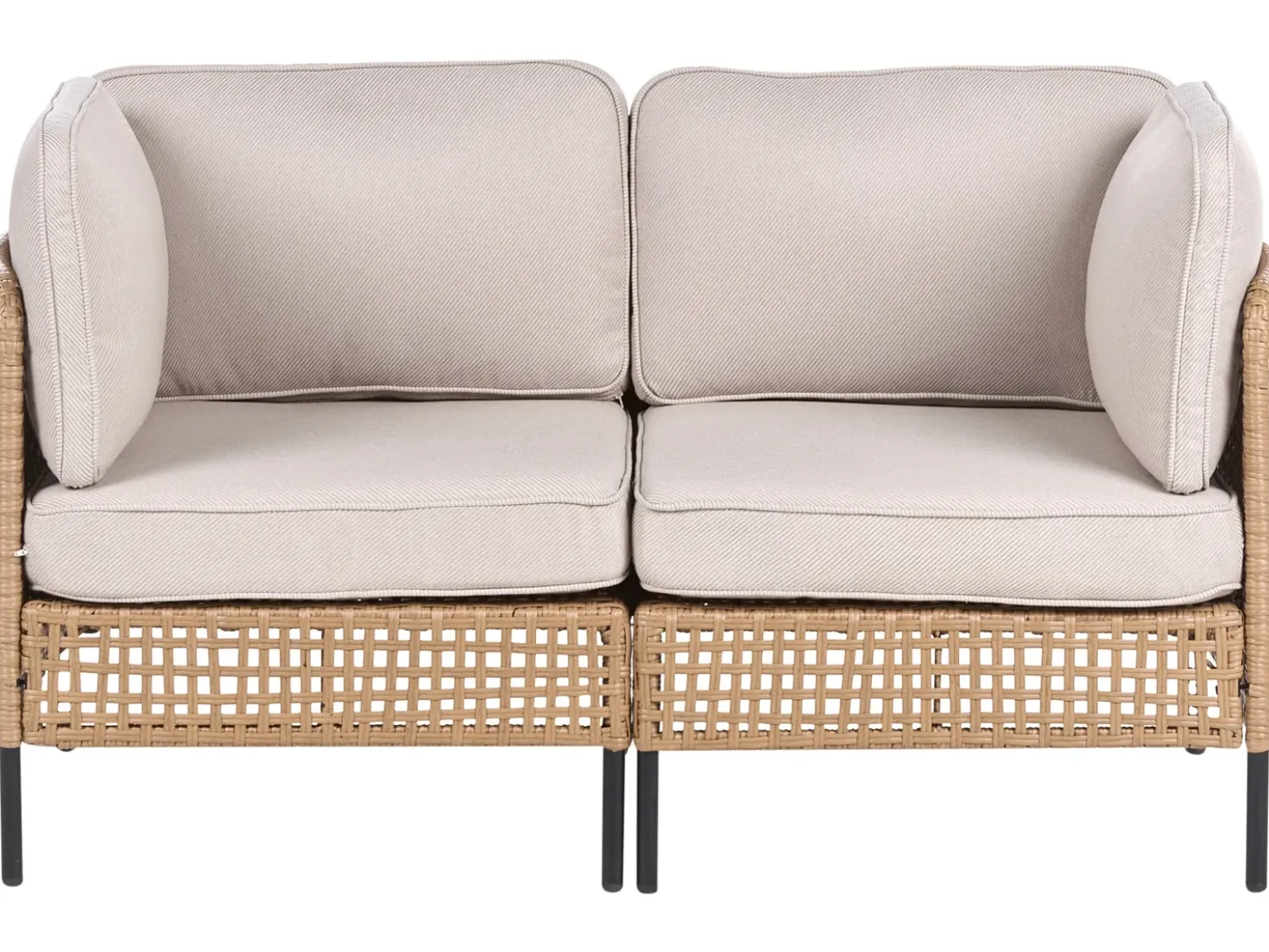 Set da giardino con tavolo 6 posti OMEGANA Modulare Rattan sintetico (PE) Beige chiaro