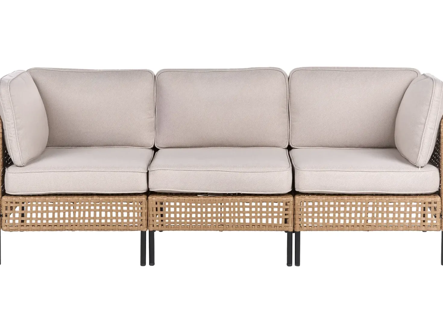 Set da giardino con tavolo 6 posti OMEGANA Modulare Rattan sintetico (PE) Beige chiaro