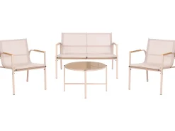 Set da giardino con tavolo 4 posti LEDRO Metallo Beige