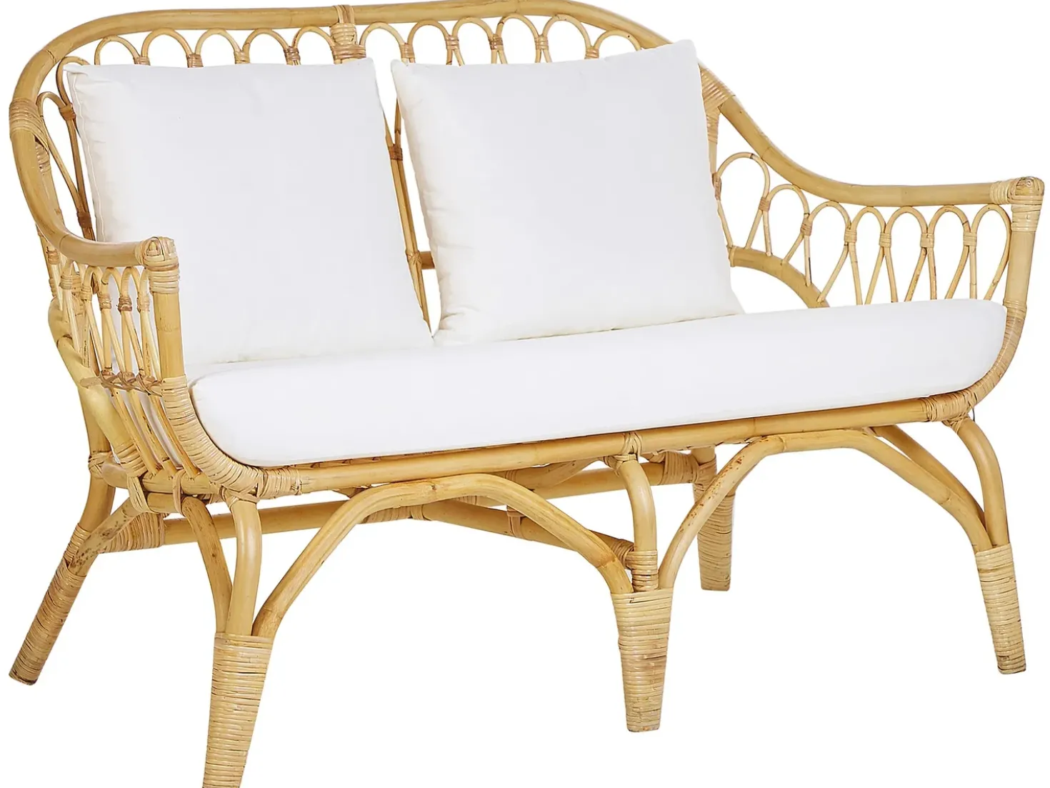 Set da giardino con tavolo 4 posti SIBARI Rattan Naturale