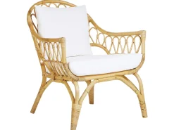 Set da giardino con tavolo 4 posti SIBARI Rattan Naturale