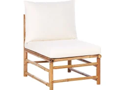 Set da giardino con tavolo 6 posti CERRETO Bambù Bianco sporco