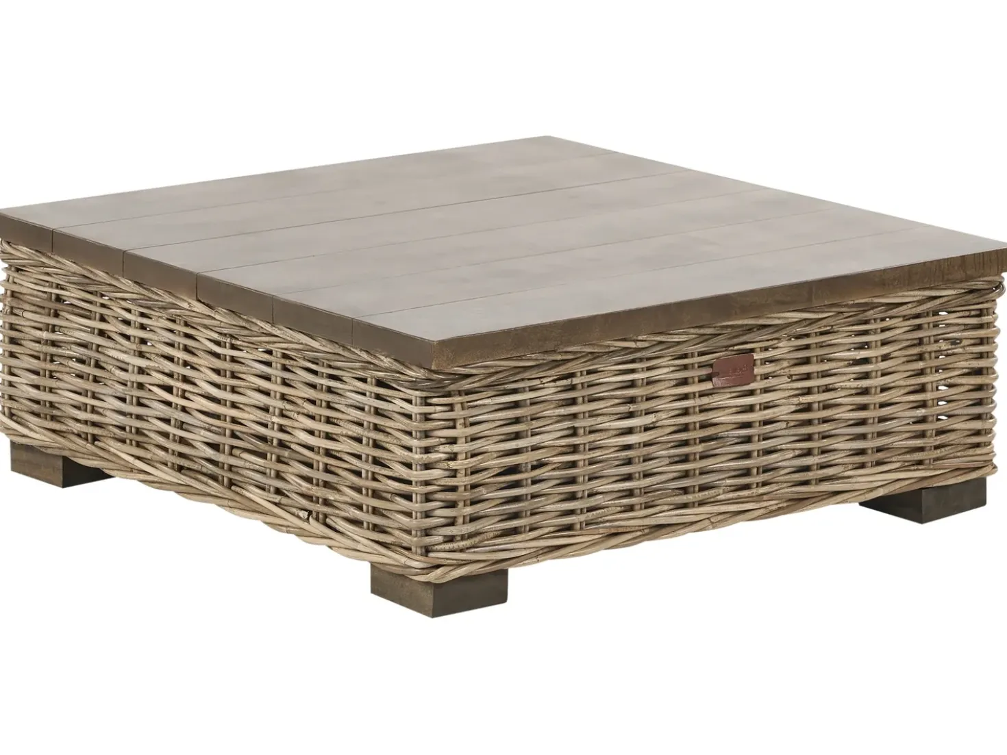 Set da giardino con tavolo 4 posti VARALLO Lato Sinistro Modulare Rattan Grigio